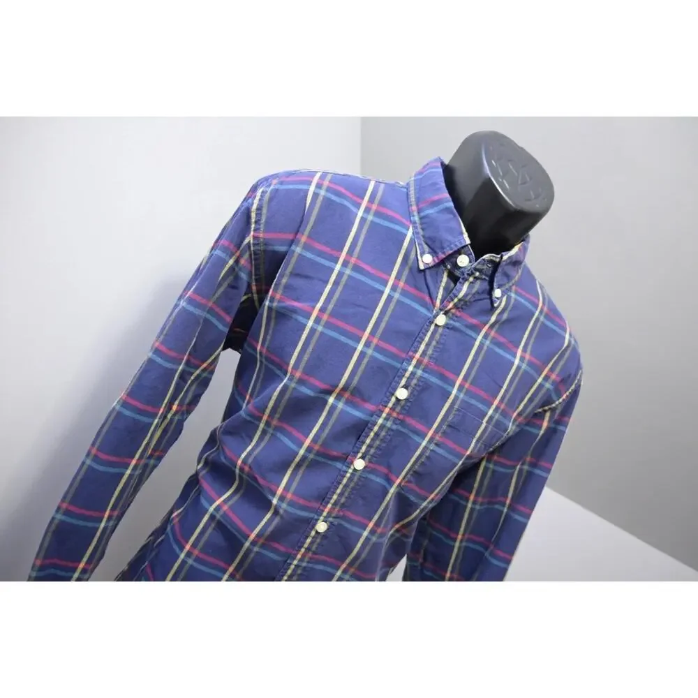 J Crew Dress Shirt Plaid Casual Button‎ Up Long Sleeve Mens Size Large